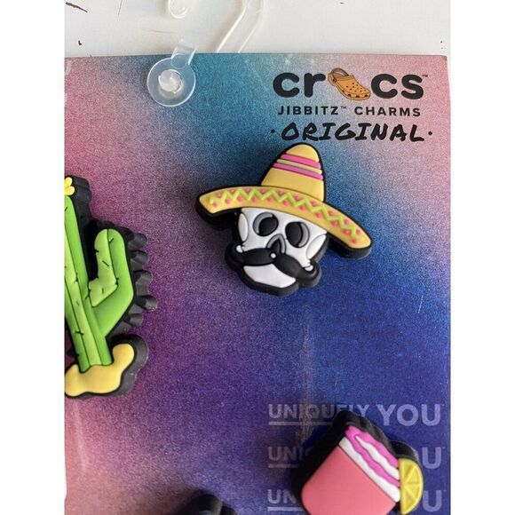Set Of 5 Jibbitz Set For Crocs HOLA MEXICO Cancun Cactus Piñata Margarita Charro - Picture 4 of 10